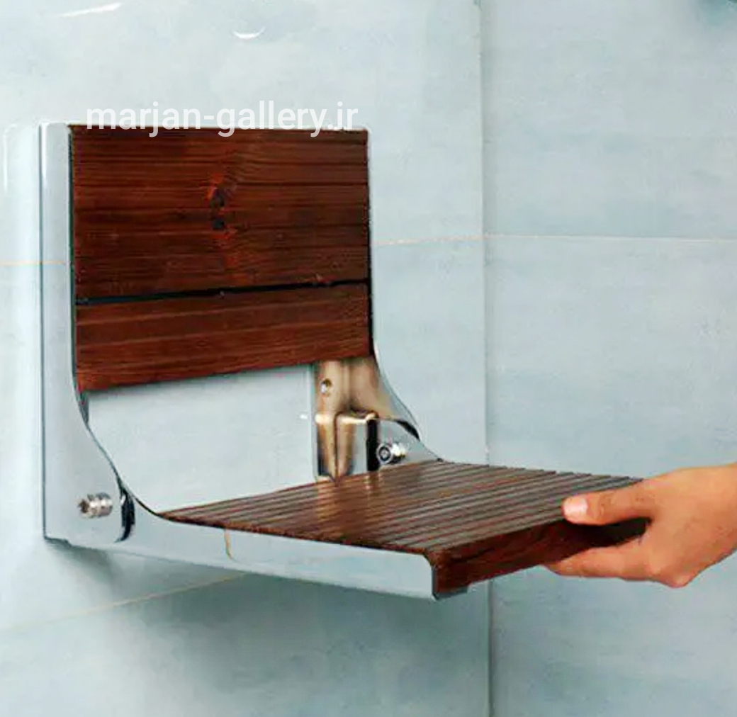 صندلی حمام تاشو استیل و ترمو وود