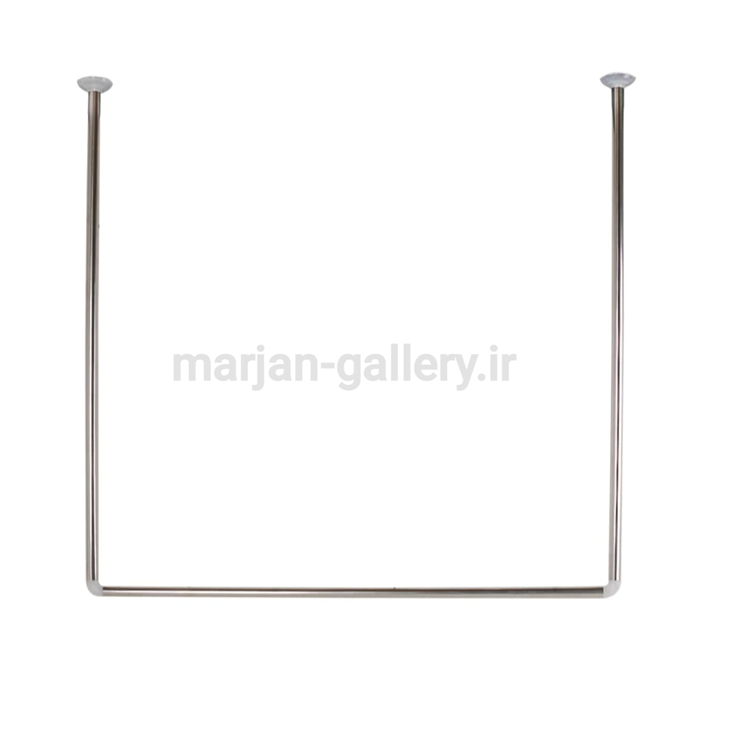 میله پرده حمام مدل U 90X90X90 cm (استیل)