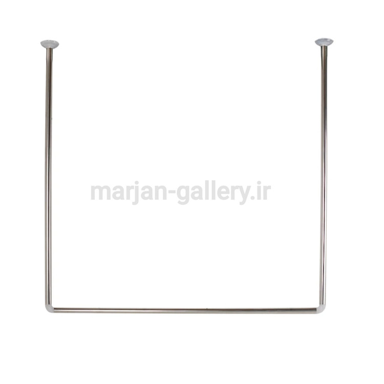 میله پرده حمام مدل U 90X90X90 cm (استیل)