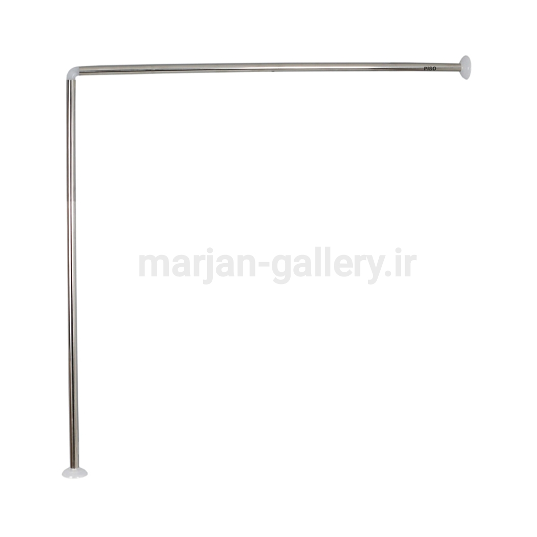 میله پرده حمام پیسو مدل L 90X90 cm (استیل)