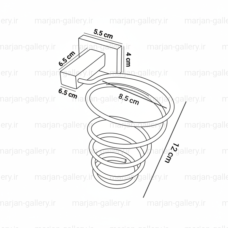 پایه سشوار دلفین مدل Flat-rng - ضد زنگ - تنوع رنگ